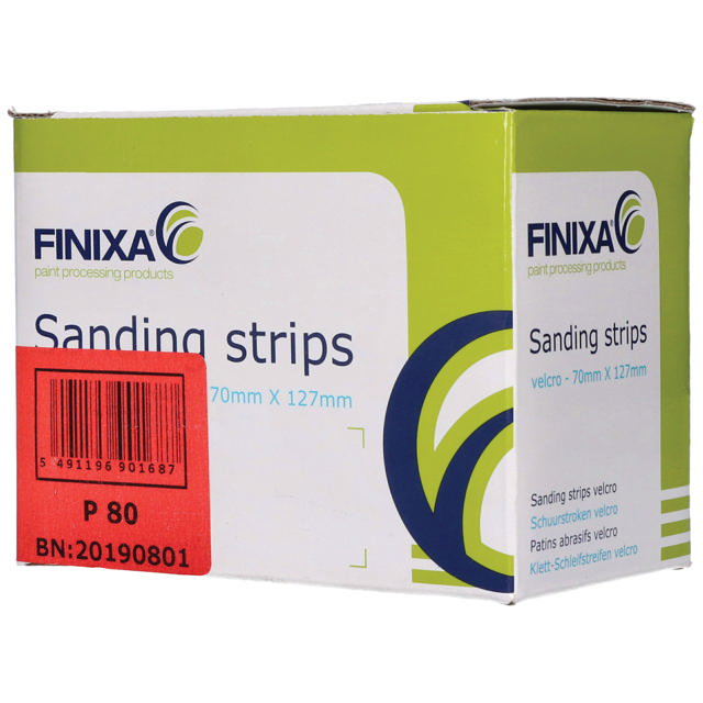 SPSA 0400 - Sanding strip-paper-70x125mm 8 holes P400 100p.