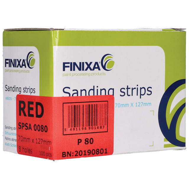 SPSA 0400 - Sanding strip-paper-70x125mm 8 holes P400 100p.